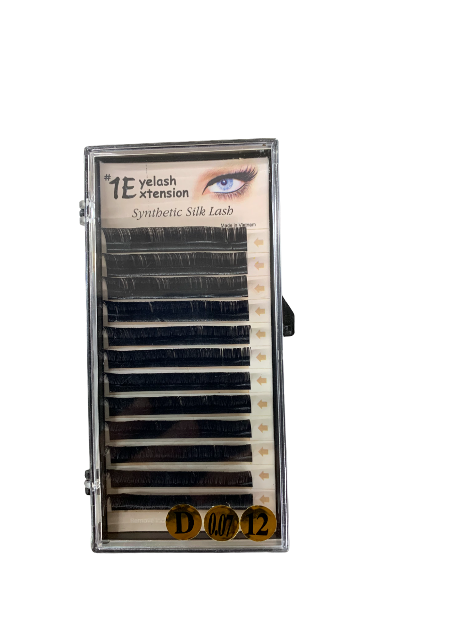 1E Eyelash Extension Synthetic Silk Lash D-0.07-12